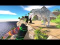 The Bloop Vs King Kong VS Dinosaurs, Battle on the Cliff - Animal Revolt Battle Simulator