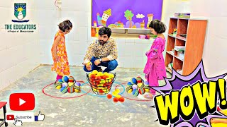 Kids New Trending Game Activity in school | kids collect balls in circle activity in school #games