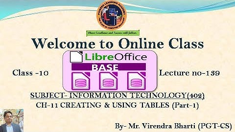 LibreOffice Base (Part-1) Class-10 CBSE