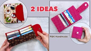 2 Ideas How to Make Card Wallet Sewing Tutorial | Diy Wallet Tutorials Ideas Step by Step |