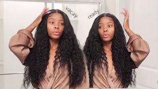 Vacay Hair Ready! 😍 BOMB Curly Wig Install Ft. Wiggins Hair 💗