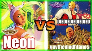 SFV CE  Neon (Menat) vs DIEDIEDIEDIEDIED (ED) & gavthemadhtanos (Sagat) FT2