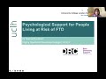 Psychological support for people living at risk of ftd