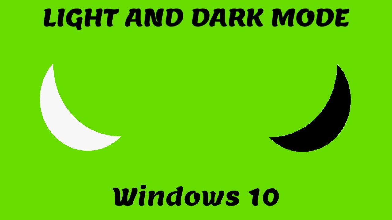 How to get Light and Dark Mode on Windows 10 YouTube