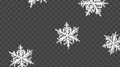 Snowflakes Falling Over Transparent Background Stock Motion Graphics
