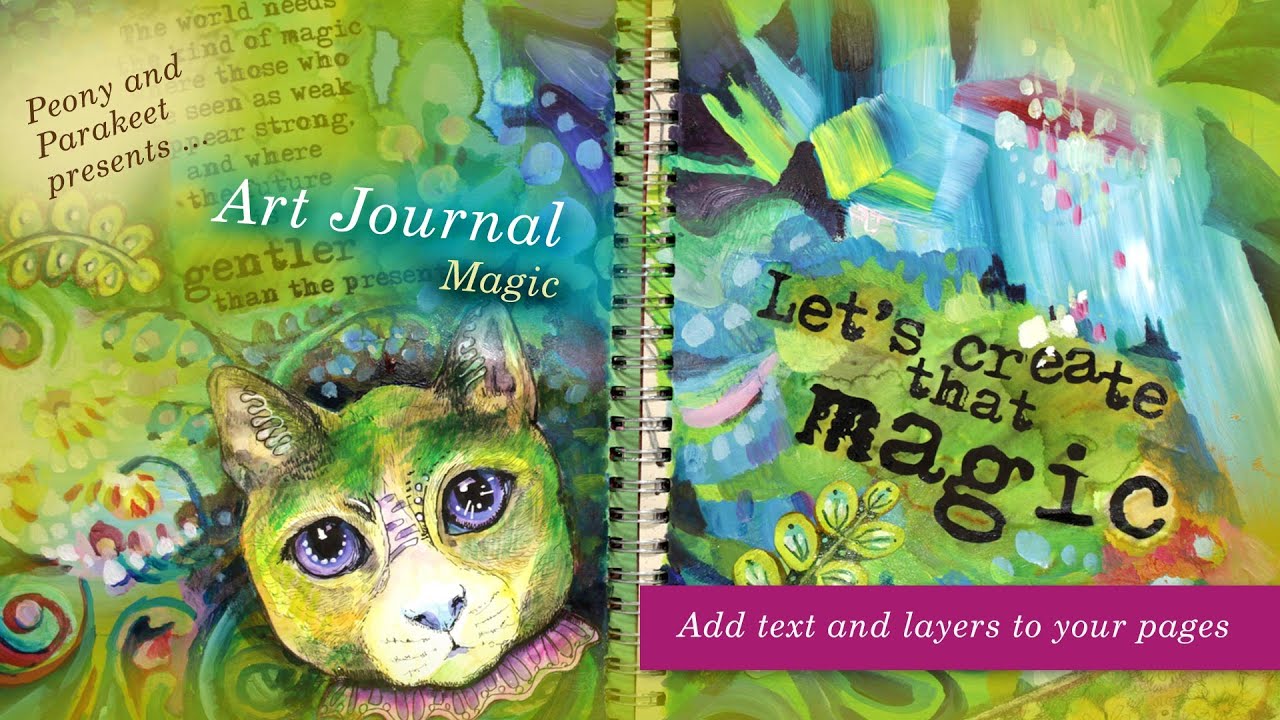 Art Journaling about Imagination - Peony and Parakeet