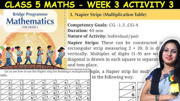 Class 5 Maths Bridge Program Course | Activity 3 for Week 3 | 5th Class  Maths New NCERT Book