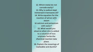 Class 10 Science Chapter 3: Metals And Non Metals|Important Questions