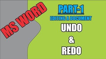 MS WORD || Tools of Word Processor || Undo and Redo