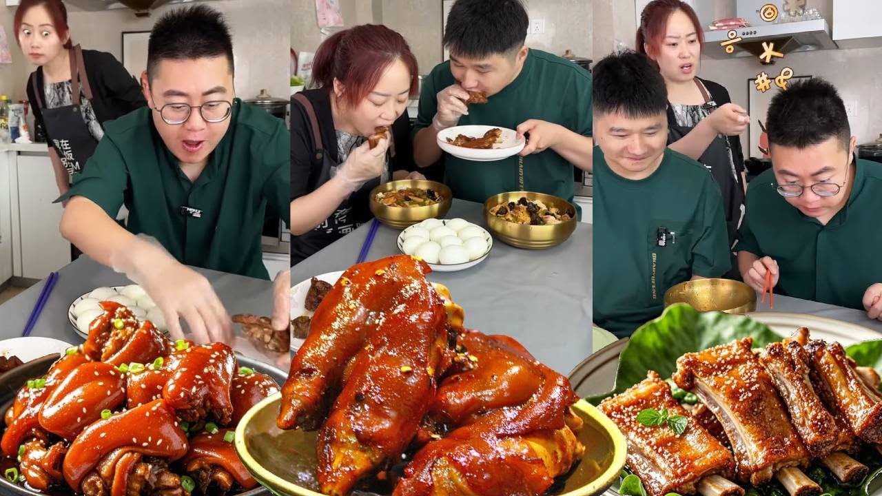 小气哥哥想独吞猪蹄，不料妈妈和弟弟把肉全吃光了，哥哥只能啃骨头【林小志】