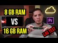 8gb vs 16gb RAM video editing - Premiere Pro lag test