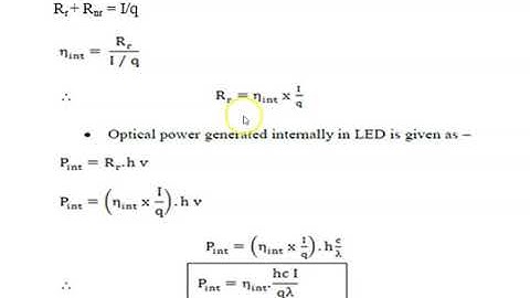 Quantum efficiency and LED power, Frequency Response of optical source