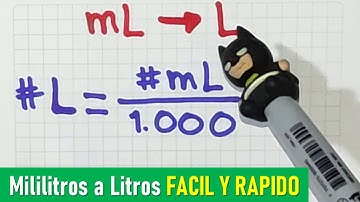 Como convertir MILILITROS a LITROS