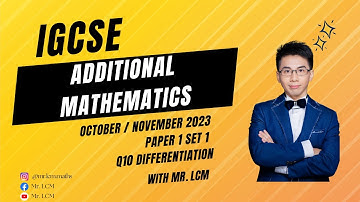 IGCSE Add. Maths Oct/Nov 2023 Paper 1 Set1 Q10 Differentiation (0606/11/O/N/23)