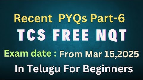 TCS Free Nqt 2025 Recent Questions Part-6 in Telugu for beginners| Crack TCS NQT 2025 |#searchfeed
