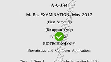 2017 Dcrust MSc Bio 1st Sem Biostatistics & Computer Application Question Paper
