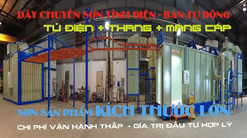 DÂY CHUYỀN SƠN TĨNH ĐIỆN | TỦ ĐIỆN +THANG MÁNG CÁP | SẢN PHẨM LỚN