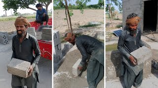 5 Inch Concrete Blocks Loading on Trolley | Block Loading Process
