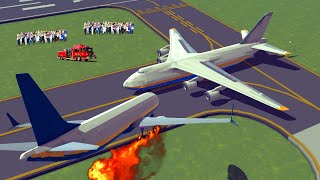 Airplane Crashes Into Another Airplane on The Airport | Besiege