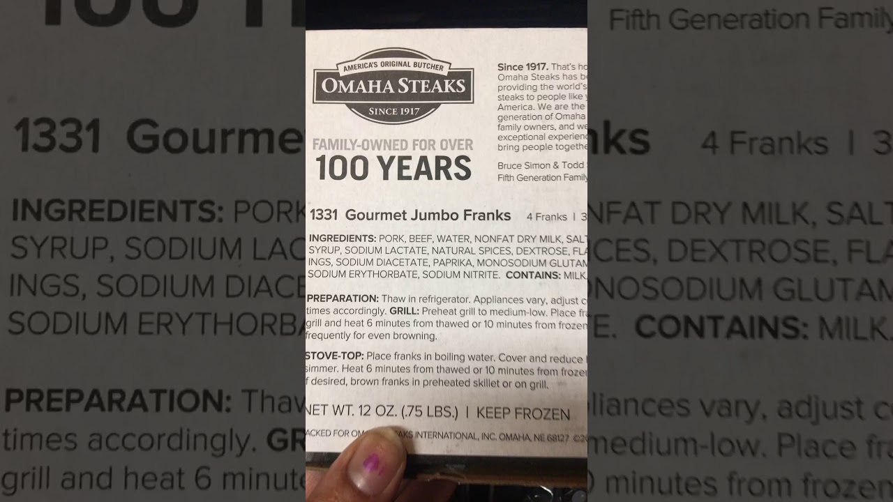 Omaha Steak Gourmet Jumbo Franks