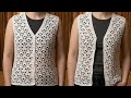 Crochet VEST💯💕How To Crochet A Women Vest Stitch Tutorial ❤️ Easy Crochet Sweater Stitch Pattern 🙂