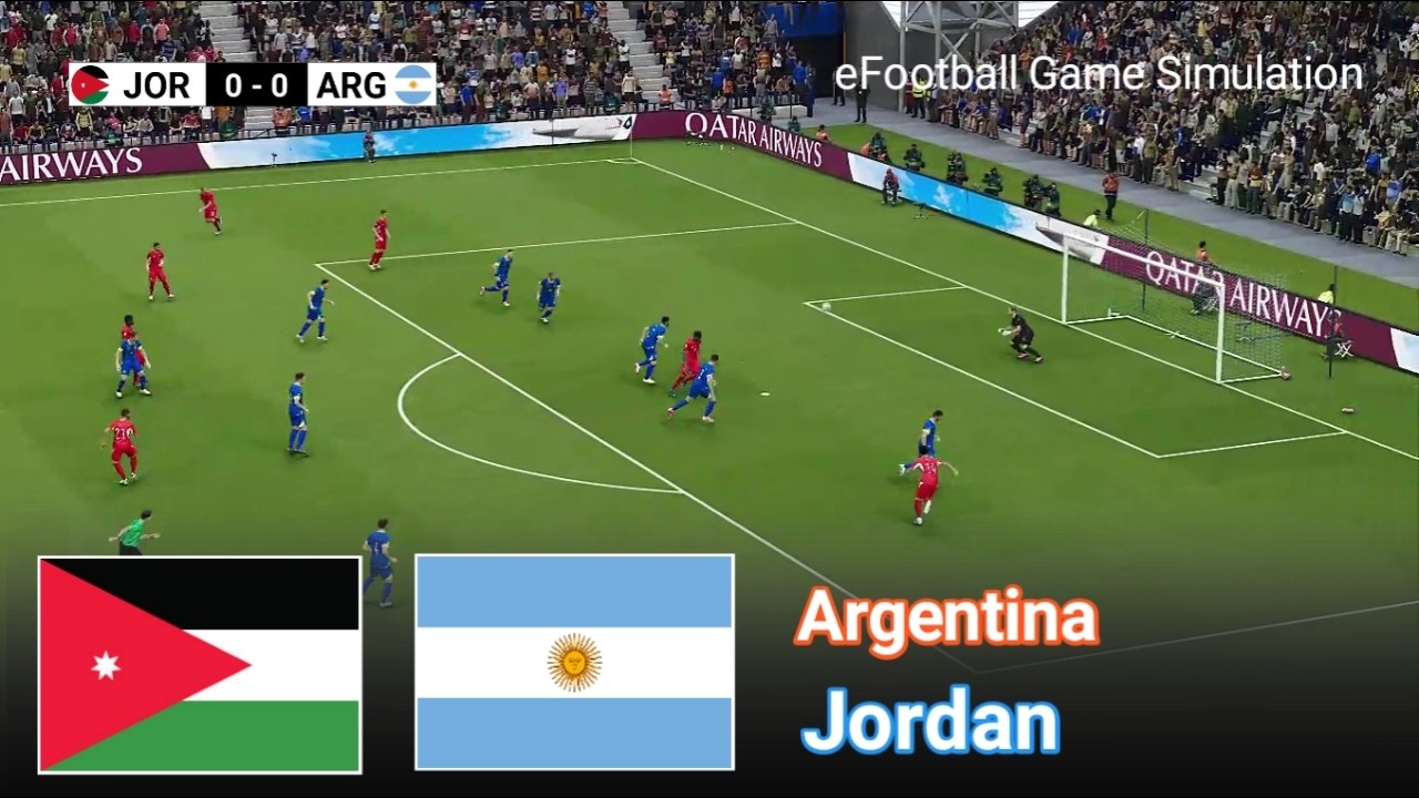 Full Match eFootball PES21 Game Video Simulation  Argentina vs Jordan l World Cup 2026 l