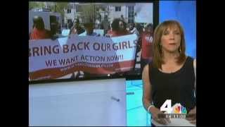NBC DC: Rep. Karen Bass protests missing Nigerian girls at the Nigerian embassy