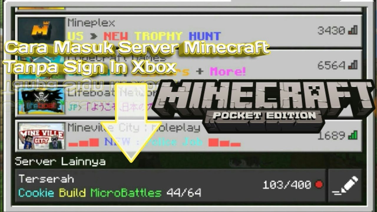 CARA MASUK SERVER DI MCPE TANPA SIGN - IN XBOX DULU - Tutorial Muhammad Dinar CARA MASUK SERVER DI MCPE TANPA SIGN - IN XBOX DULU - Tutorial Muhammad Dinar