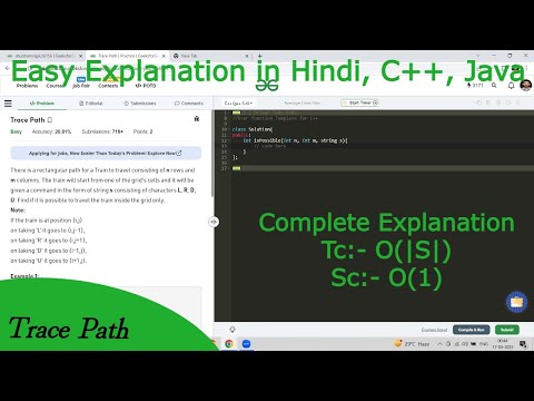 Trace Path | Hindi | GFG POTD | C++ | Java | Code Kar Lo