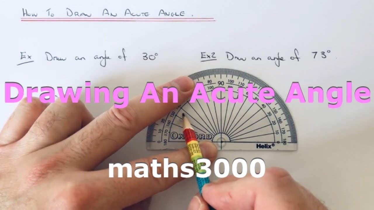 How to draw acute angle using protractor. construct an acute angle