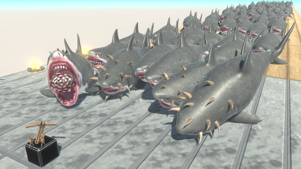 Weapon 2 vs 100 Aquatics Army ARBS Animal Revolt Battle Simulator