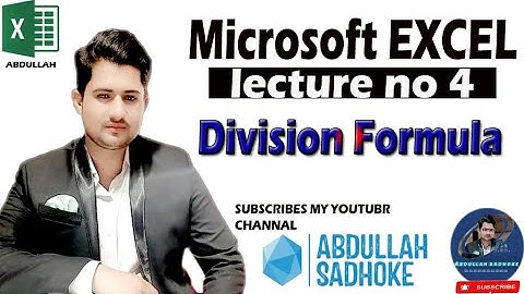 How to use Division formula in Excel in Urdu || Lecture No 04 PART 2 || Abdullah Sadhoke
