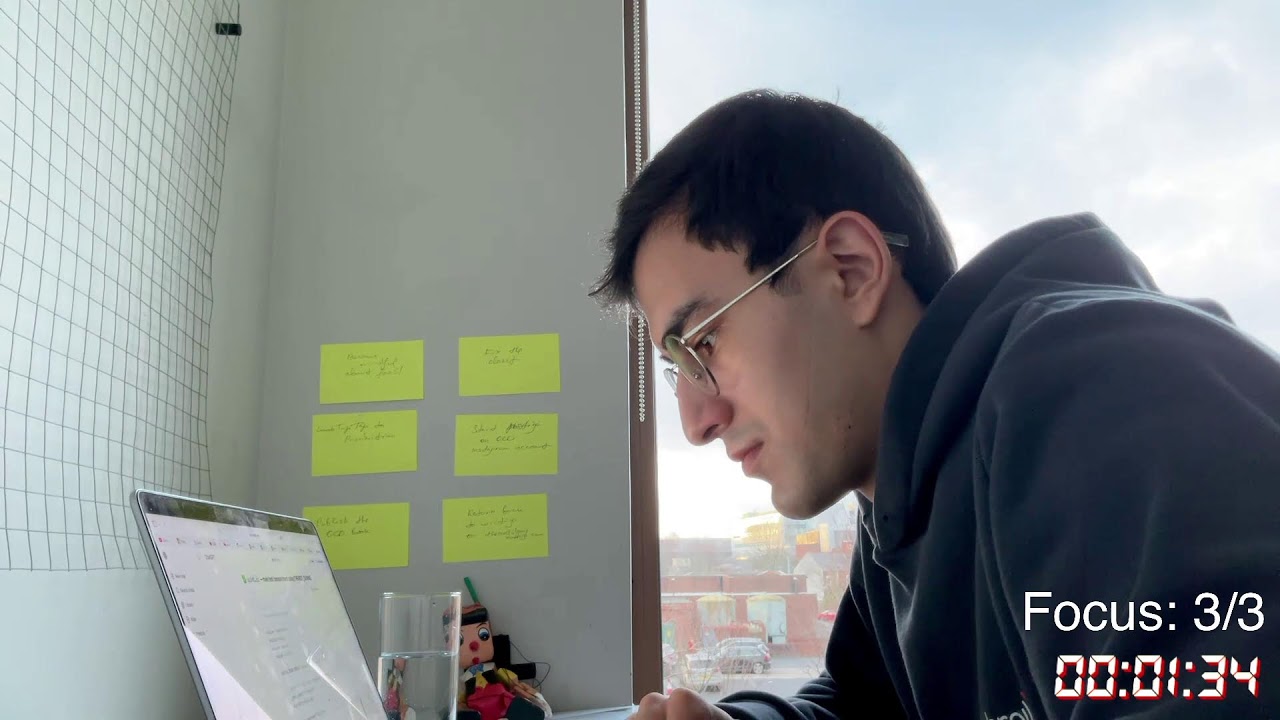 studying with me 1.5h | discussing OCD on breaks | pomodoro 30/5 | rain sound