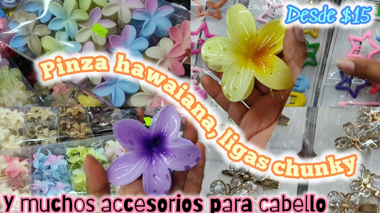 Pinzas hawaianas, ligas, monederos, coleteros y mucho accesorio chunky para cabello #nayech