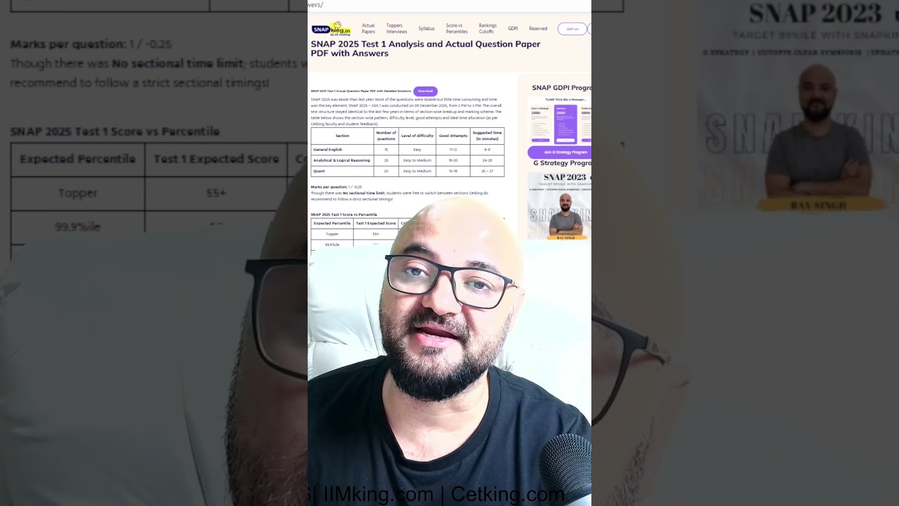 SNAP 2025 7 things changed | Test 1 Analysis | Easy Lengthy | Test 2, 3 Takers -  Download Paper PDF