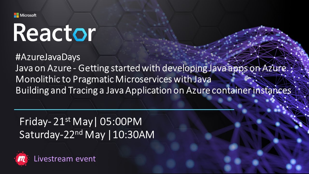 #AzureJavaDays Building Java Applications on Azure - May 22nd - YouTube