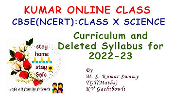 CBSE Science Class X Curriculum and Deleted Syllabus 2022-23