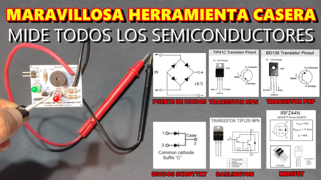 ✅ MARAVILLOSA HERRAMIENTA CASERA MUY SIMPLE! MIDE TODOS LOS COMPONENTES SEMICONDUCTORES y CONTINUIDA