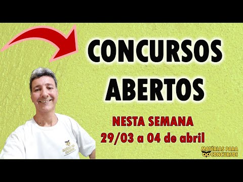 Concursos abertos nesta semana 30 03 2020