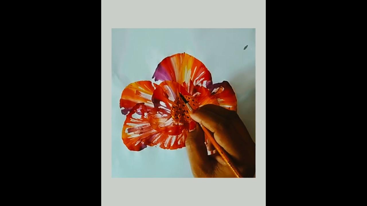How to paint Gradient colour Petalfluid acrylic painting step by step