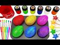 Satisfying Video | DIY Making 6 CRAZY Rainbow Glitter Eggs &amp; Black Magic Sprunki Candy Mixing ASMR