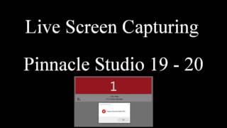 Pinnacle Studio 20 Ultimatelive screen capturing - Prepare Record Failed !!! #50