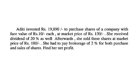 FYBCOM - Shares and Mutual Funds -  Example 2