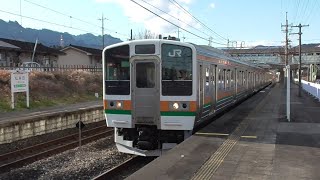 珍百景!?　貸切状態の列車もなかなか良い!!　これで、ロングシートではなくて、セミクロスシートなら言うことなし！　211系3000番台　信越線　松井田～安中　2020年2月 撮影