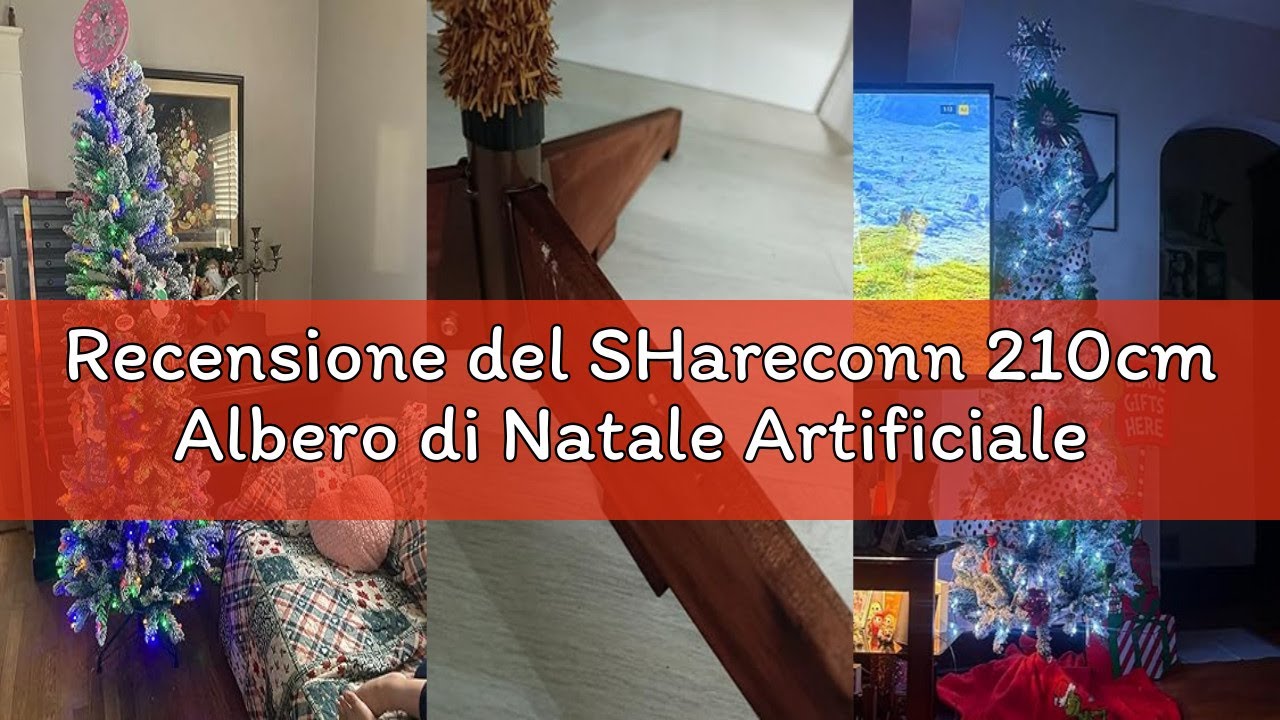 Recensione del SHareconn 210cm Albero di Natale Artificiale con 1463 Punte di Rami in PE&PVC e 1 Bas