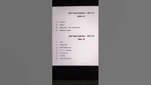 inter 1st year half yearly maths syllabus for Ap