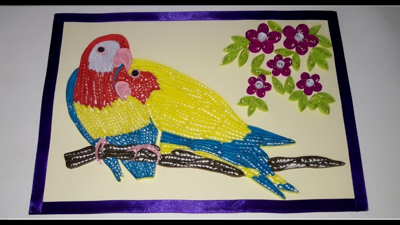 Paper Quilling Love Birds Wall Art YouTube