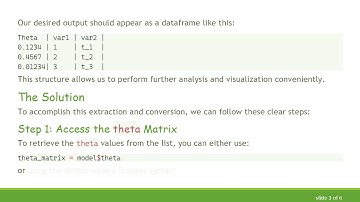 How to Extract theta Values from a List and Convert Them into a DataFrame in R