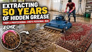 Extracting 50 Years Of Hidden Grease From A Professional Chefs Personal Rug ASMR