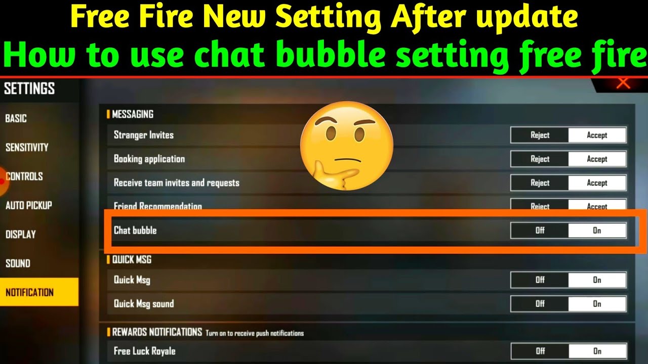 How To Use Chat bubble setting in free fire | Free Fire Me Chat Bubble Setting Kaise use kre